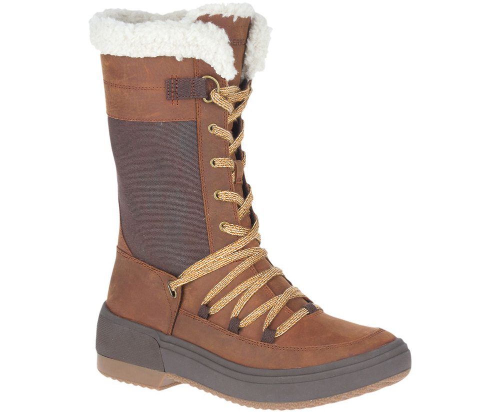 Merrell Støvler Dame - Haven Tall Lace Polar Waterproof - Brune - JPQ236708